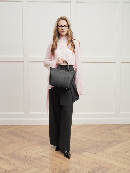 452-66 9906 Сумка тоут женская натуральная кожа Ludor черный