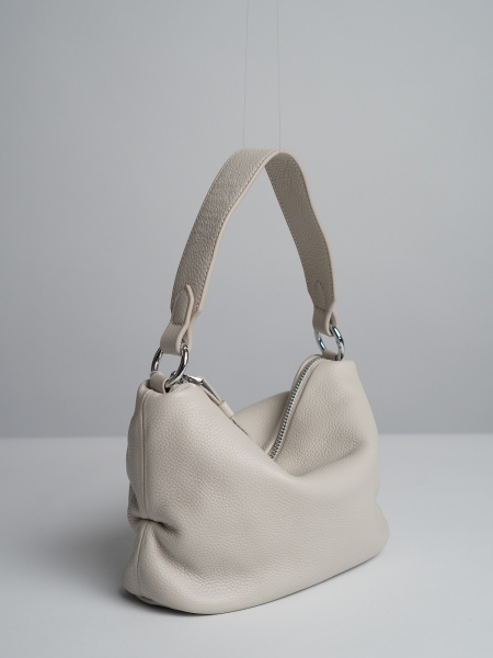 450-38 6661 Сумка хобо женская натуральная кожа Ludor бежевый