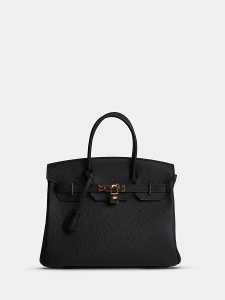 447-50 ВК30 Сумка тоут женская натуральная кожа Ludor черный