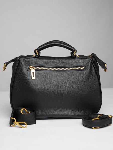 453-26 7015 Сумка доум женская натуральная кожа Ludor черный