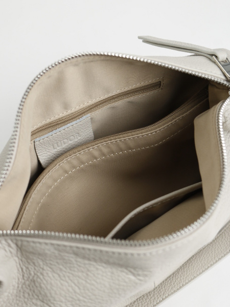 456-51 8517 Сумка хобо женская натуральная кожа Ludor темно-бежевый