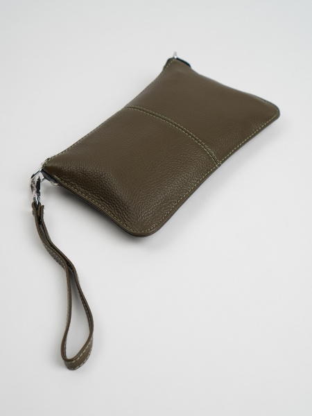 фото 454-28 711 Клатч женский натуральная кожа Ludor хаки