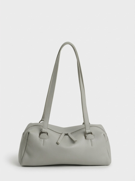 456-67 3713 Сумка доум женская натуральная кожа Ludor светло-серый