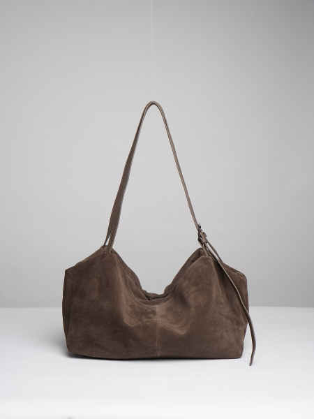 450-85 10-068 Сумка хобо женская замша Ludor серый