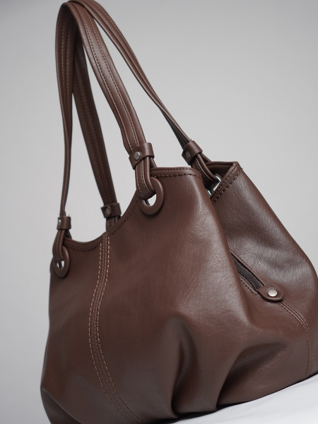 451-65 550230 Сумка доум женская экокожа Ludor темно-коричневый