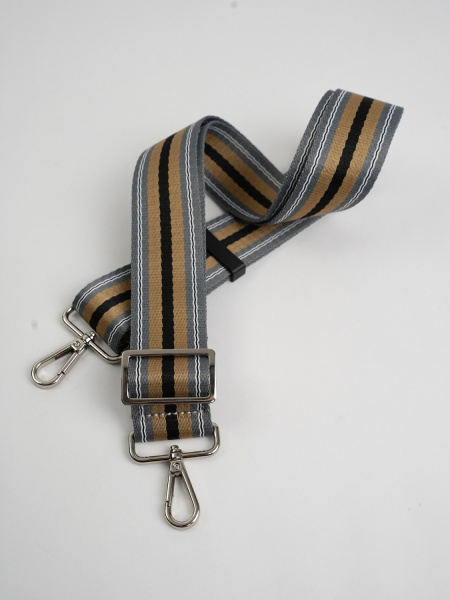 фото 456-35 ремень текст Ремень для сумки Ludor серо-бежевый