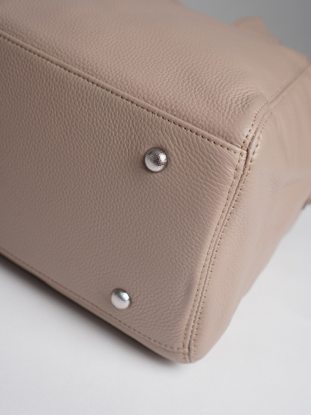 446-50 808 Сумка доум женская натуральная кожа Ludor светло-бежевый