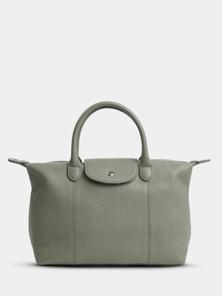 454-14 2406 Сумка тоут женская натуральная кожа Ludor светло-зеленый