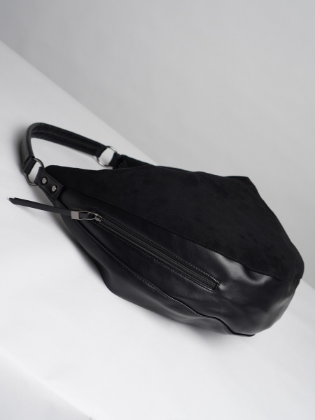 451-41 550237 Сумка хобо женская эко замша Ludor черный