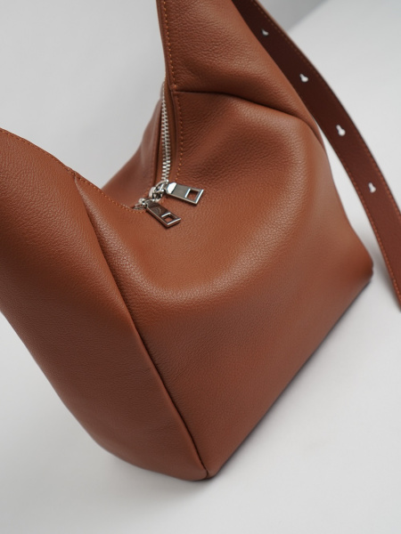 455-85 7728 Сумка хобо женская натуральная кожа Ludor коричневый