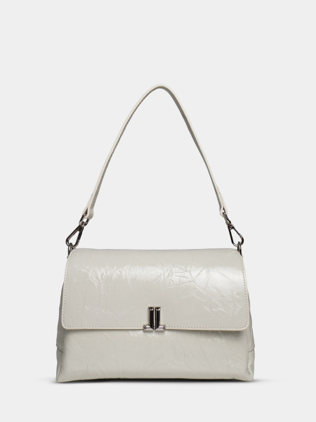 452-09 83360масло Сумка стракчэд женская натуральная кожа Ludor светло-серый