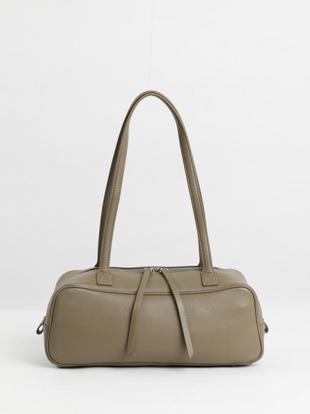 456-70 3679 Сумка доум женская натуральная кожа Ludor серо-бежевый