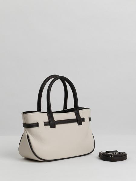 457-51 8845 Сумка тоут женская натуральная кожа Ludor бежевый-коричневый