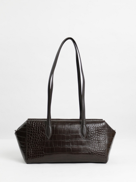 456-60 78828 Сумка тоут женская натуральная кожа Ludor темно-коричневый