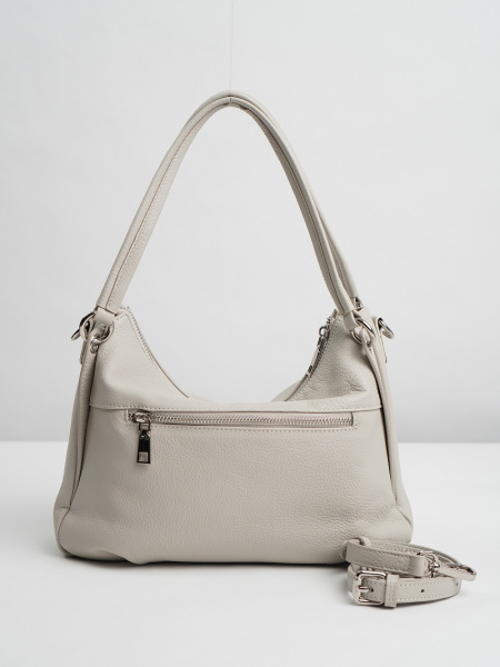 454-02 2019 Сумка хобо женская натуральная кожа Ludor бежевый