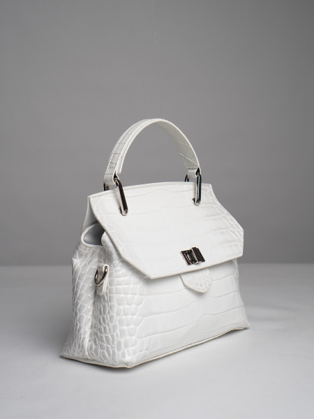 443-67 2306 Сумка стракчэд женская натуральная кожа Ludor белый