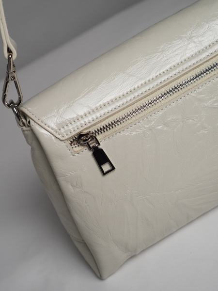 452-09 83360масло Сумка стракчэд женская натуральная кожа Ludor светло-серый