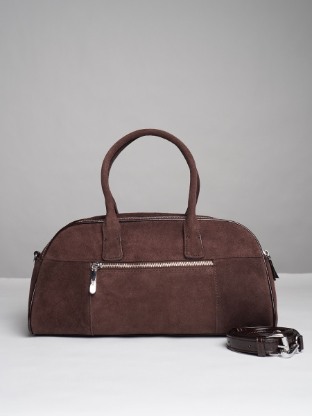 452-40 91177-S Сумка доум женская натуральная замша Safenta темно-коричневый