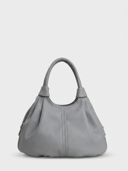 456-30 550249 Сумка хобо женская экокожа Ludor светло-серый