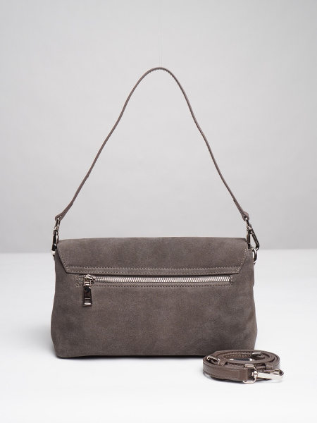 фото 453-35 6016-2 Сумка кросс-боди женская натуральная замша Ludor серый