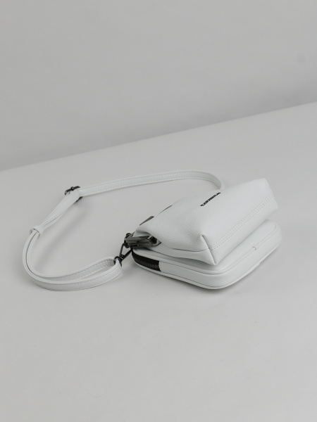 456-99 29133-9 Сумка фрейм женская экокожа Safenta белый