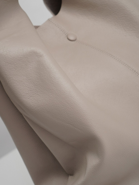 фото 420-19 q5928 Сумка шоппер женская натуральная кожа Polina&Eiterou молочный