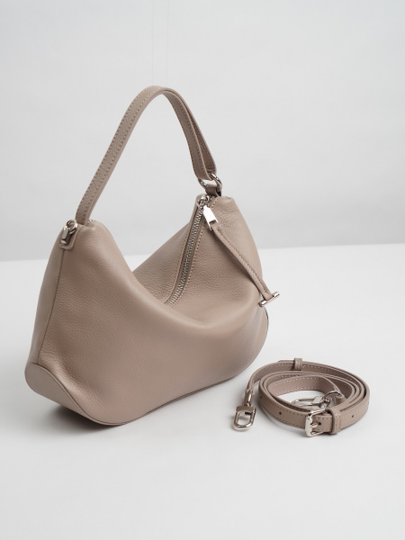 454-13 7771 Сумка хобо женская натуральная кожа Ludor темно-бежевый