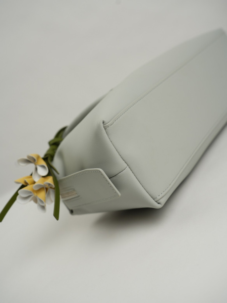 454-81 ХА2030 Сумка тоут женская натуральная кожа Ludor голубой