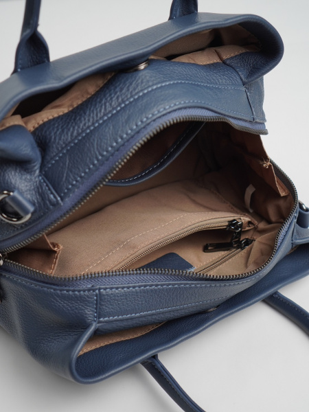 453-99 6136 Сумка тоут женская натуральная кожа Ludor синий