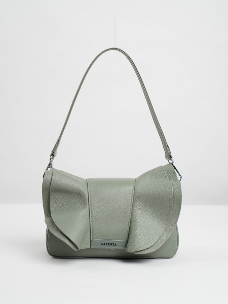 фото 444-19 9261 Сумка кросс-боди женская натуральная кожа Safenta зеленый