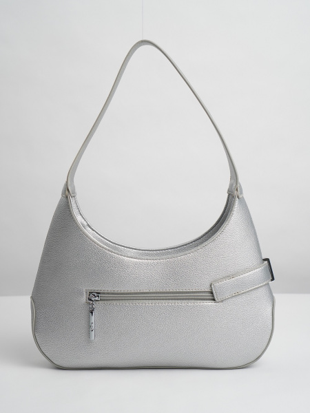 426-42 G8007 Сумка хобо женская экокожа Ludor серебристый