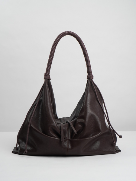 439-72 10-081 Сумка хобо женская натуральная кожа Ludor темно-коричневый