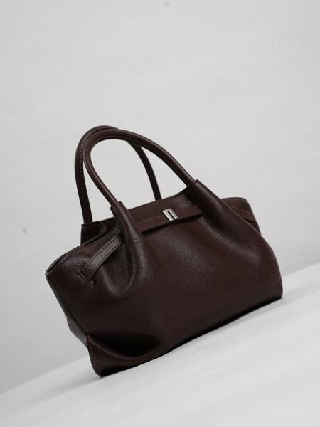 454-86 HR7280 Сумка тоут женская натуральная кожа Ludor темно-коричневый