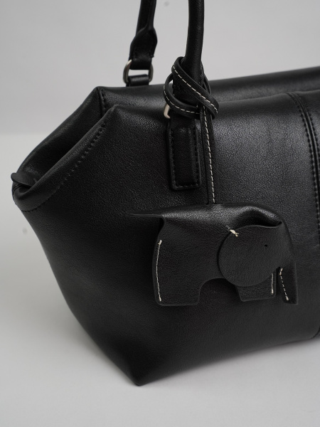 454-87 HR68935 Сумка тоут женская натуральная кожа Ludor черный