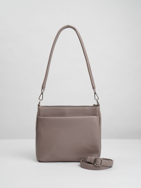 фото 455-22 550151-1 Сумка кросс-боди женская экокожа Ludor серо-бежевый