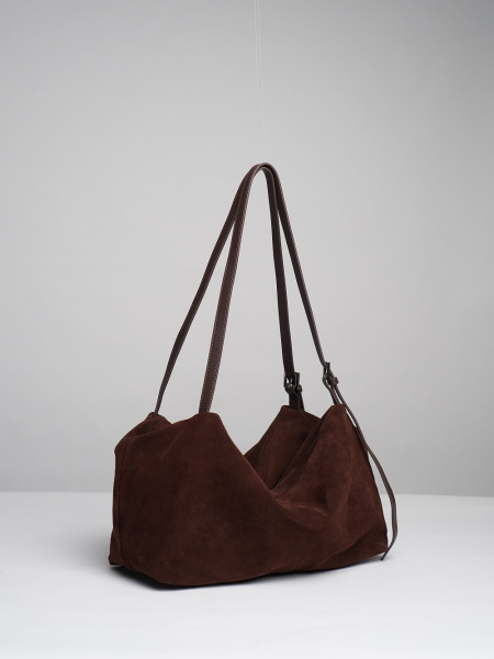 450-86 10-068 Сумка хобо женская замша Ludor темно-коричневый