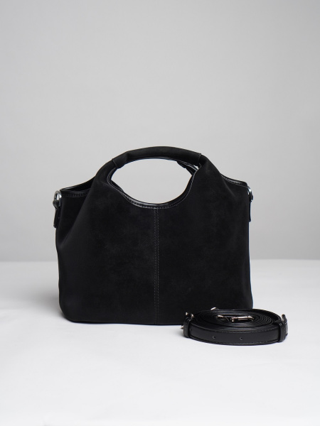 451-48 550236 Сумка хобо женская эко нубук Ludor черный