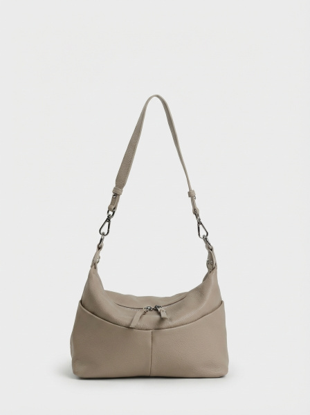 456-51 8517 Сумка хобо женская натуральная кожа Ludor темно-бежевый