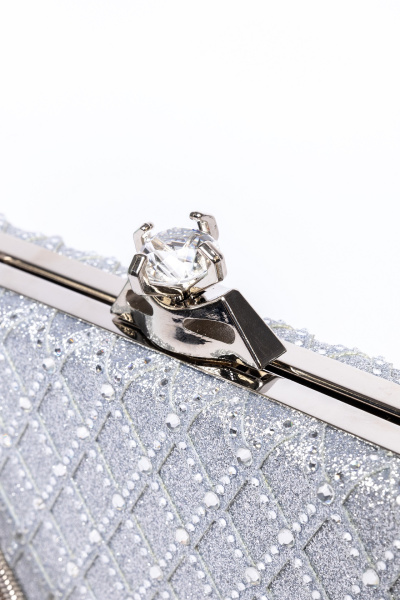 фото 432-53 ts032403001 Клатч женский экокожа Chrisbella серебристый