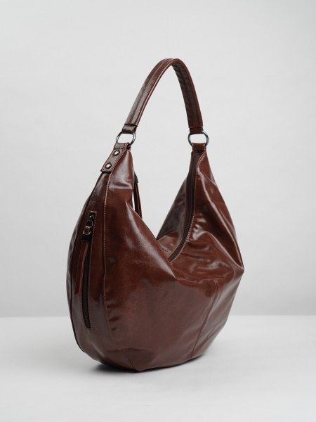 455-36 550237 Сумка хобо женская экокожа Ludor коричневый