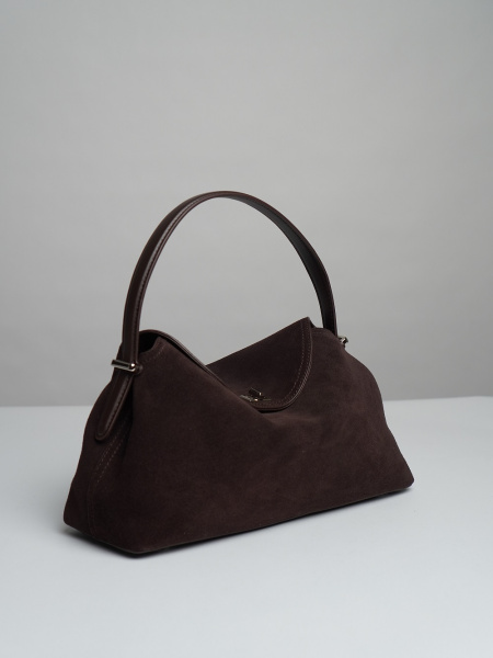 450-61 F9889А Сумка стракчэд женская замша Ludor темно-коричневый