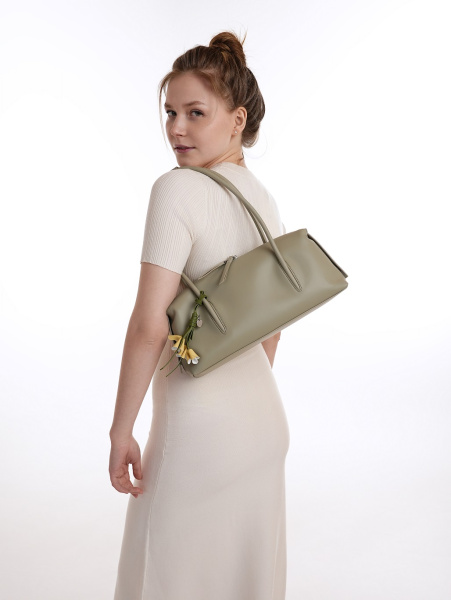 454-81 ХА2030 Сумка тоут женская натуральная кожа Ludor голубой