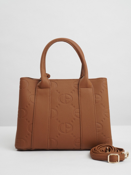 438-72 АА012401002 Сумка тоут женская экокожа Chrisbella коричневый