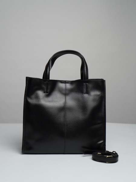 450-57 219 Сумка тоут женская натуральная кожа Ludor черный