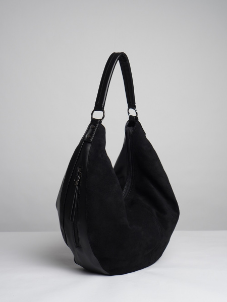 451-41 550237 Сумка хобо женская эко замша Ludor черный