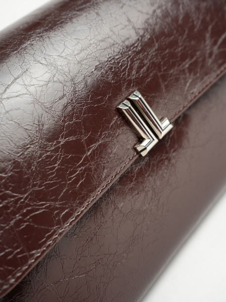 456-49 83360масло Сумка Флап женская натуральная кожа Ludor темно-коричневый