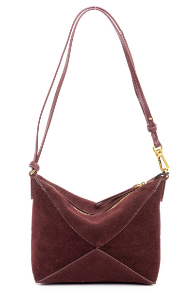 фото 440-04 BD6447 Сумка кросс-боди женская замша Ludor бордовый