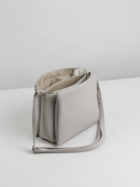 фото 455-92 550207 Сумка кросс-боди женская экокожа Ludor серо-бежевый