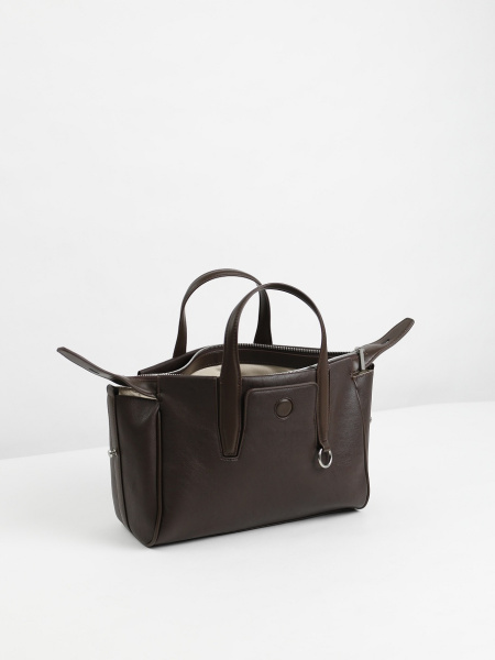 456-22 550286 Сумка тоут женская экокожа Ludor темно-коричневый