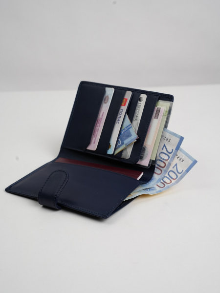 фото 454-96 9055 Портмоне мужское с блоком д/документов DE-GOSA темно-синий